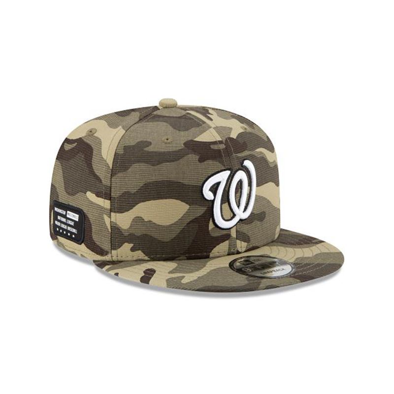 MLB Washington Nationals Armed Forces Weekend 9Fifty Snapback (CKH8864) - Green New Era Caps